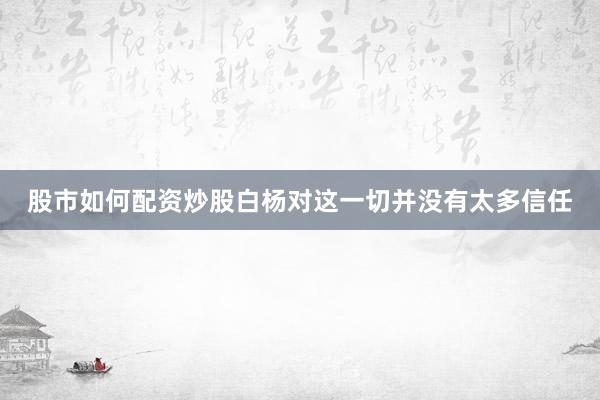 股市如何配资炒股白杨对这一切并没有太多信任
