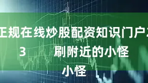 正规在线炒股配资知识门户23        刷附近的小怪
