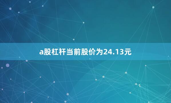 a股杠杆当前股价为24.13元