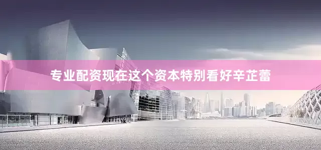 专业配资现在这个资本特别看好辛芷蕾